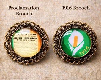 Broche L'Insurrection de Pâques 1916 - Proclamation irlandaise du 110e anniversaire ou épingle au lys. Vendu séparément.