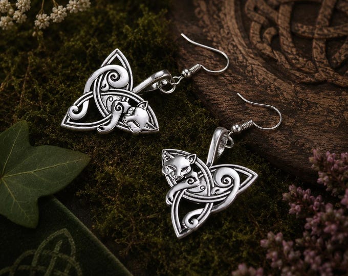 Celtic Fox Earrings | Stainless Steel Irish Folklore Jewellery