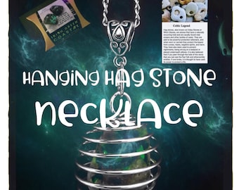 Hanging Hag stone Necklace.