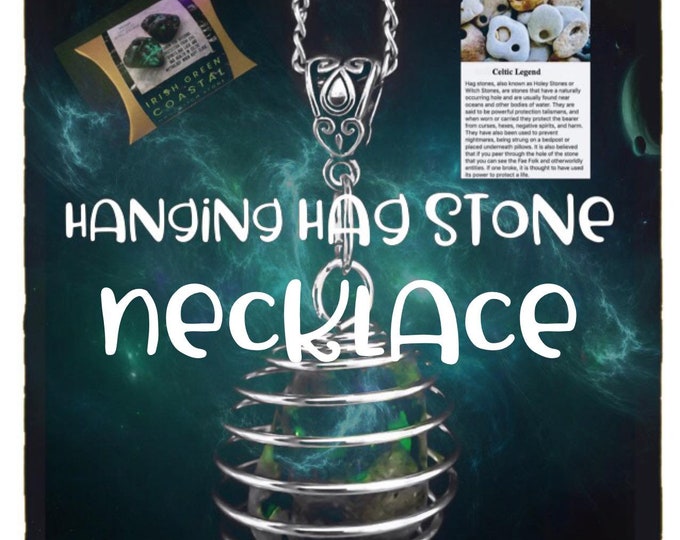 Hanging Hag stone Necklace.