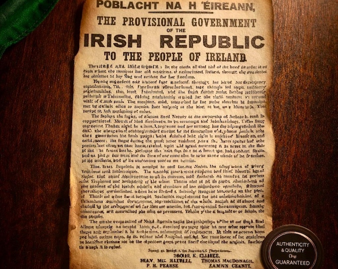 1916 Irish Proclamation – Aged Parchment Pocket Print