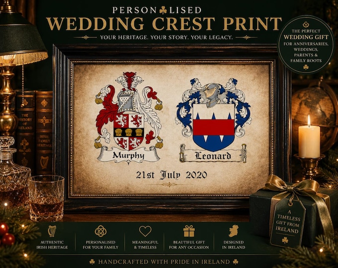 Couple family crest Print Ready to frame.