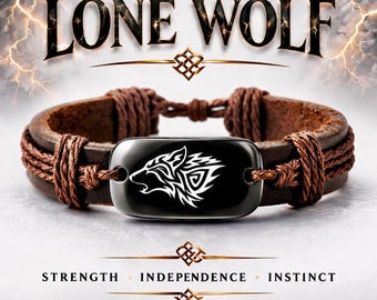 The Lone Wolf Bracelet. Symbol Of Strength and Independence.