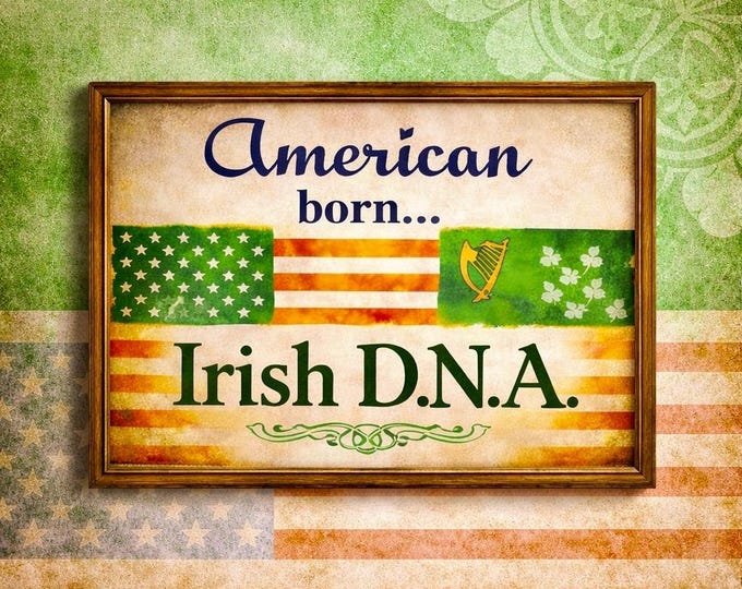 American Born Irish DNA Print – Irish American Heritage Wall Art