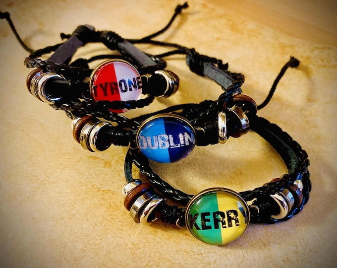 County leather wrist straps.