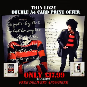Double Print THIN LIZZY/Phil lynott lyric set.