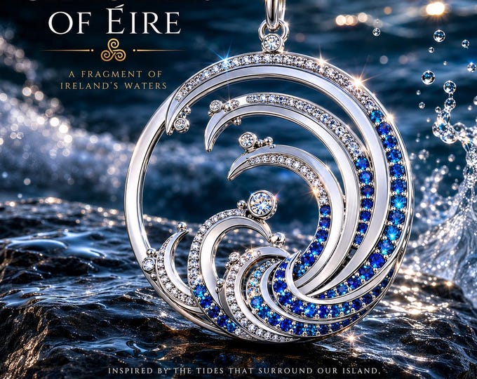 Celtic Tides of Éire Pendant | Sterling Silver Ocean Necklace | Irish Sea Inspired Jewellery