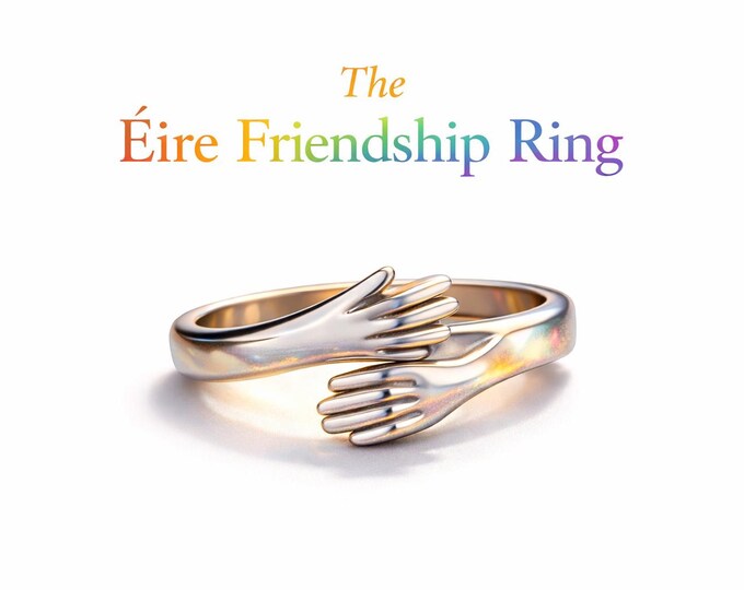 Sterling Silver Hug Ring – Adjustable Friendship Band, Meaningful Gift