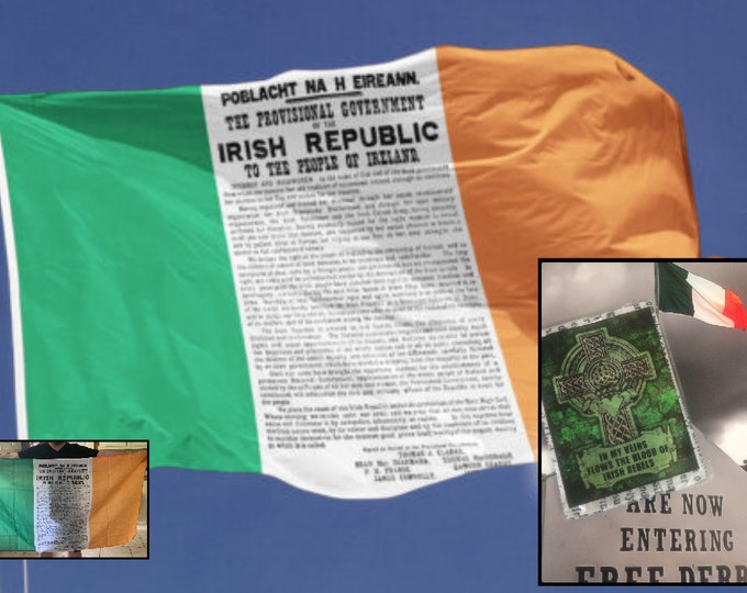 Irish proclamation 5ft x 3ft flag. bratach Fhorógra na hÉireann