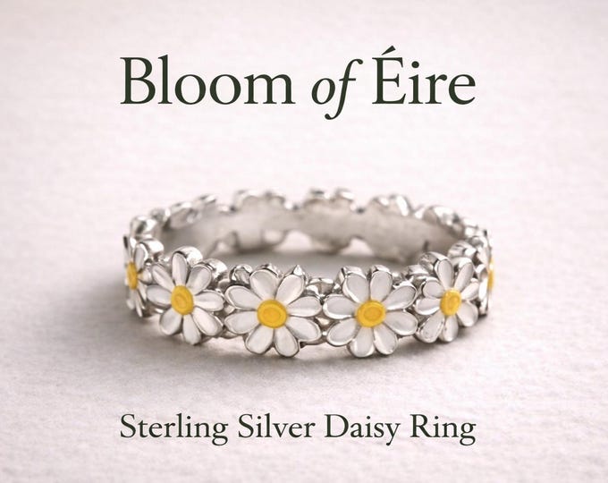Sterling Silver Daisy Ring – Bloom of Éire Irish Wildflower Jewellery