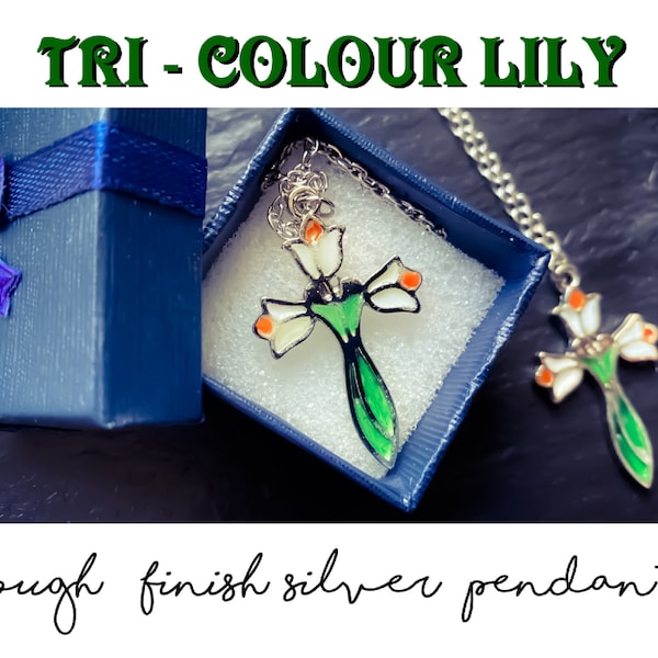 Tri-Colour lily pendant (rough handmade finish)