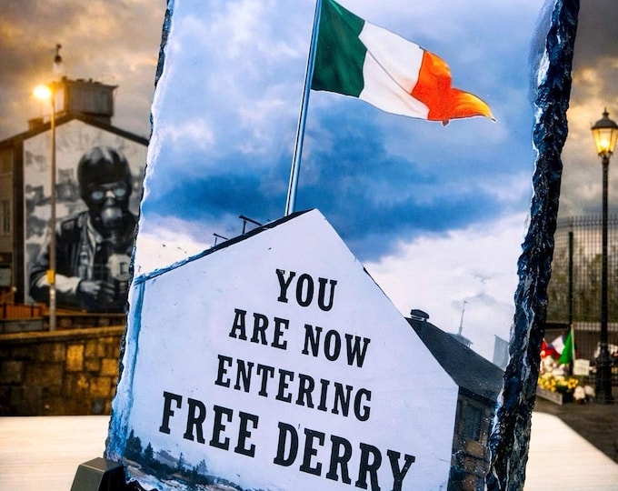 FREE DERRY Irish slate stone.