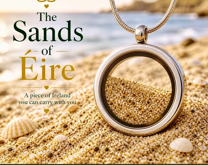 Sands of Éire Pendant – Real Irish Sand Necklace, A Piece of Ireland You Can Carry, Meaningful Heritage Gift