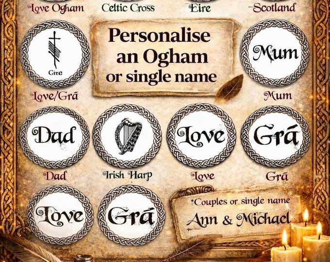 Custom Ogham Pendant — Personalised Celtic Jewellery — Irish Name Necklace — Gaelic Gift — Handmade Ireland