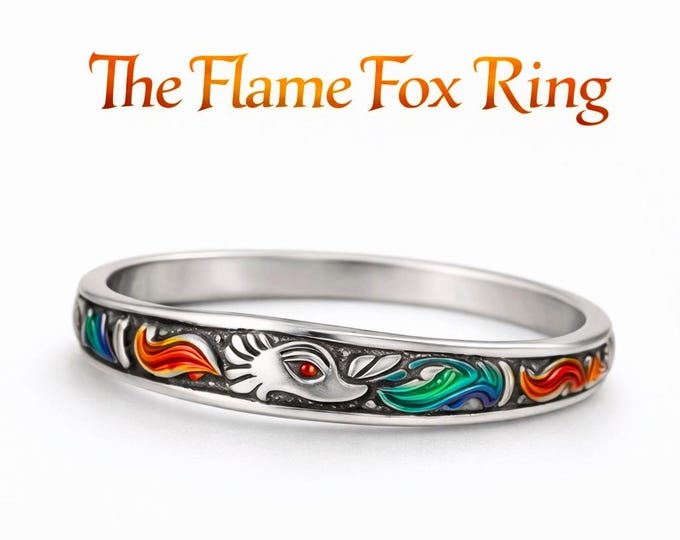 Flame Fox Ring – Irish Fox Jewellery, Celtic Animal Ring, Folklore Spiritual Animal