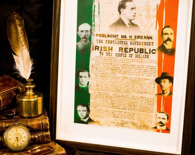 1916 Proclamation Heroes Print – Easter Rising Irish History Wall Art – Framed and unframed.