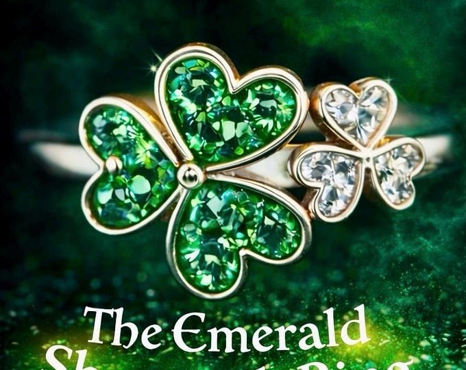 Emerald Shamrock Ring – Sterling Silver Irish Clover with Green Crystal