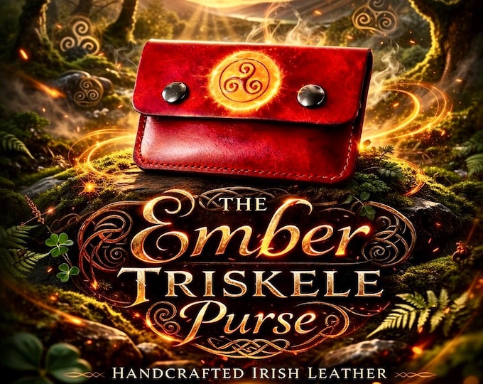 Ember Triskele Purse – Handmade Irish Leather Coin