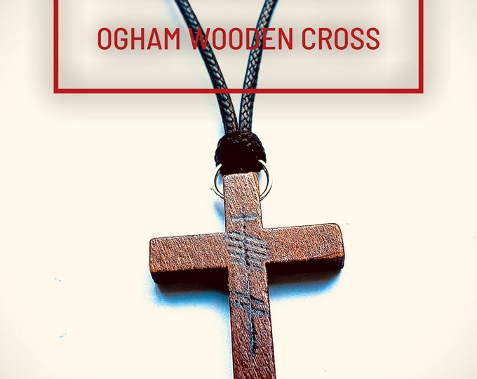 Personalised Ogham wooden cross