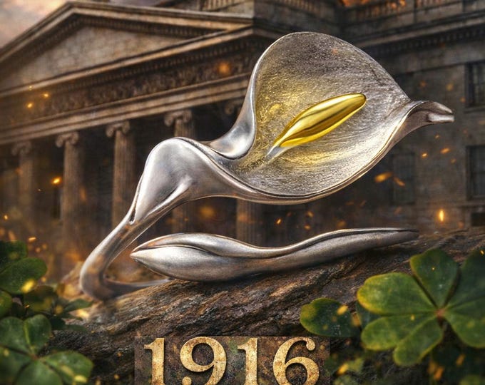 Easter Lily Ring – 1916 Rising Silver Commemorative, 110th Anniversary Keepsake