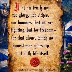 Declaration of Arbroath Print – 1320 Scottish Heritage Wall Art (8 inches x 6 inches)