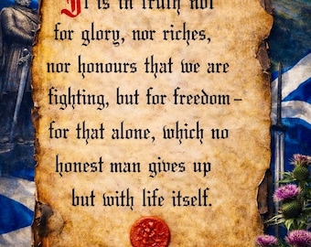 Declaration of Arbroath Print – 1320 Scottish Heritage Wall Art (8 inches x 6 inches)