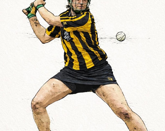 Personalised Camogie player any jersey finish.
