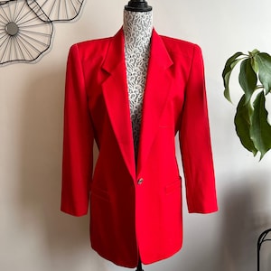 1980s Red Wool Blazer