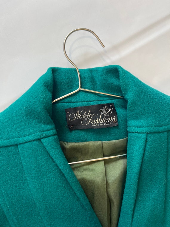 Emerald Green Wool Coat - image 4