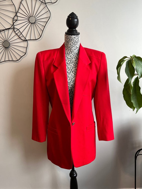 1980s Red Wool Blazer