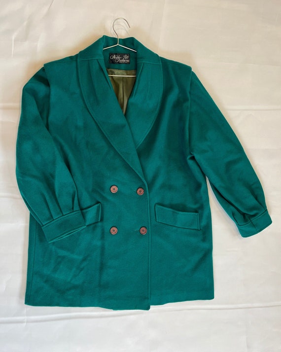 Emerald Green Wool Coat - image 1