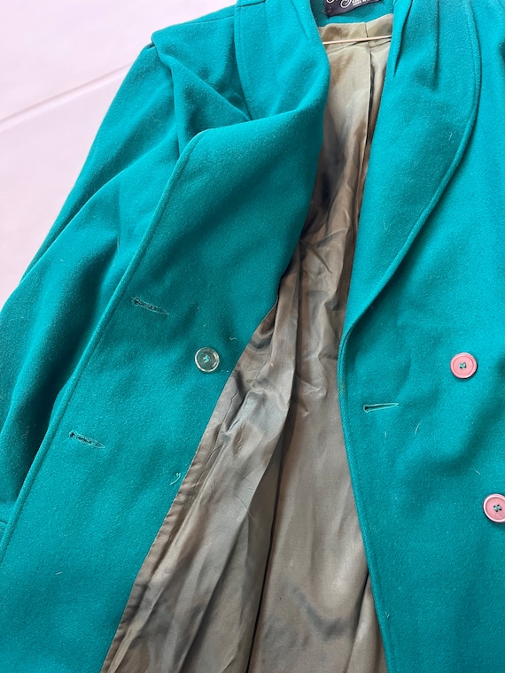 Emerald Green Wool Coat - image 5