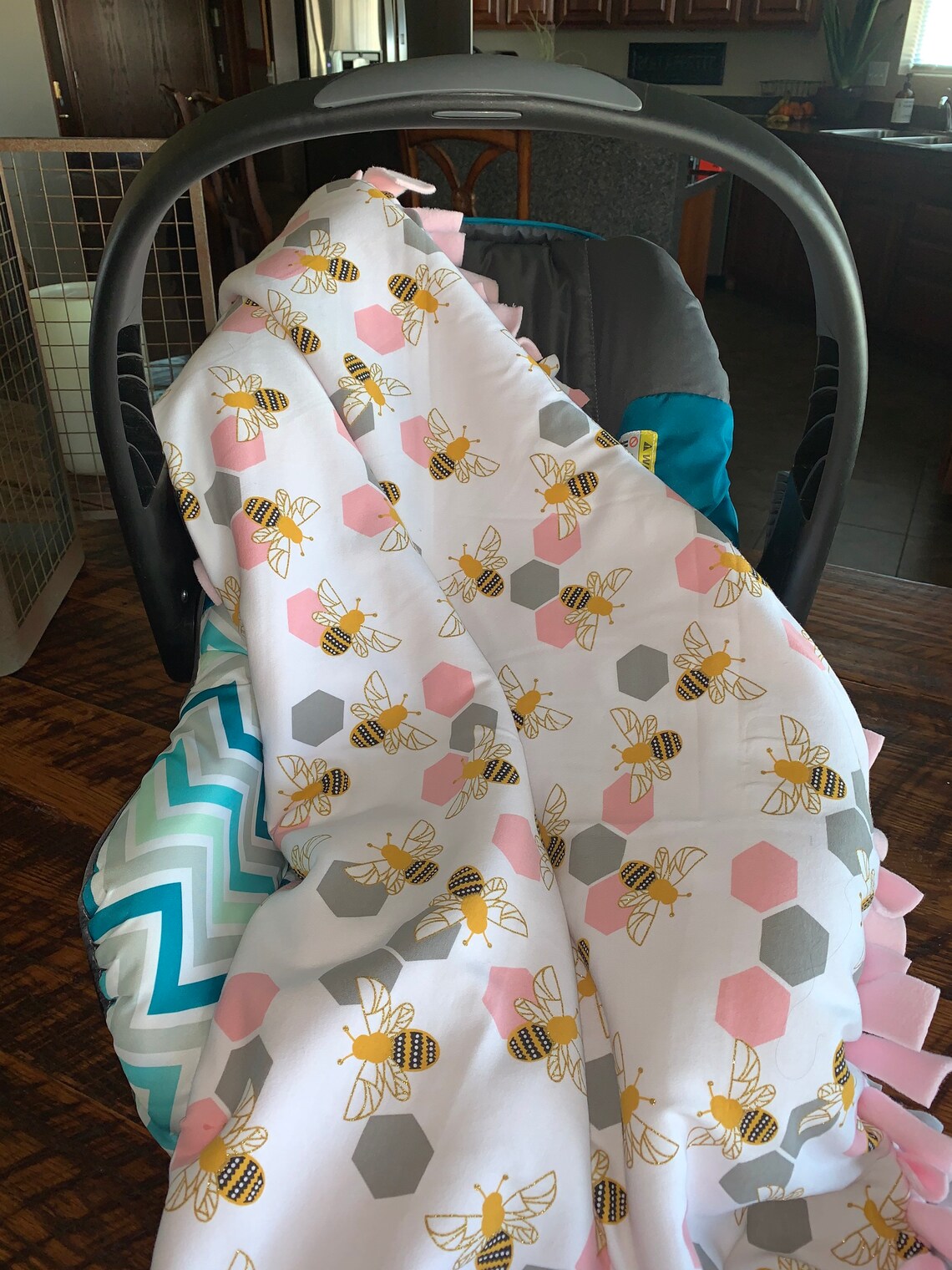 Bee Themed Ultra Soft Baby Blanket Hand tied Reversible Etsy