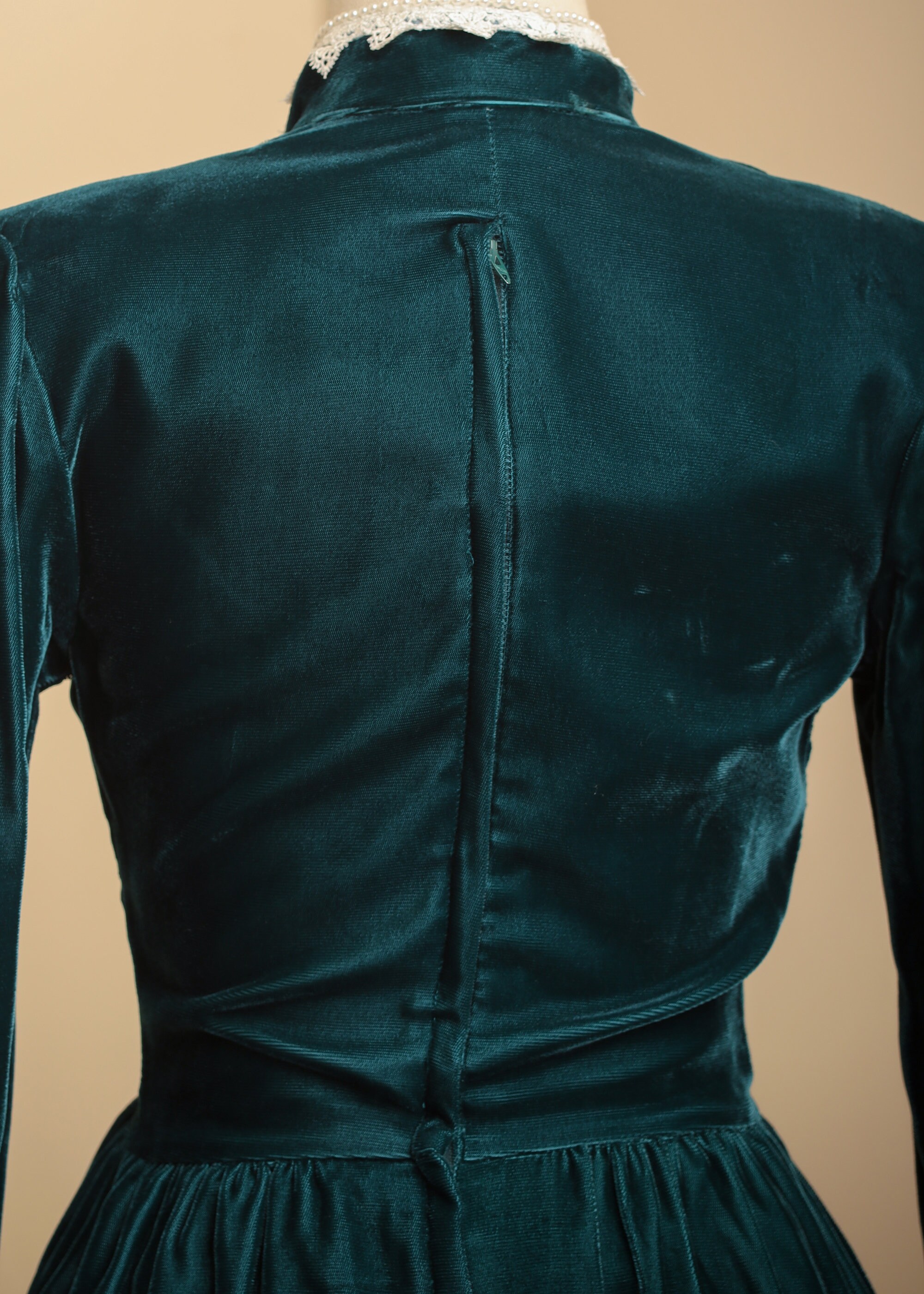 Velvet Gunne Sax Dress Teal Green Long Sleeve Midi 1970s Jessica ...