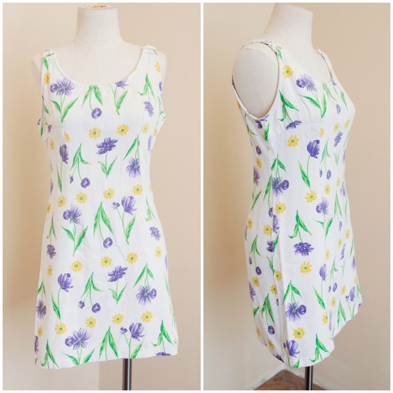 White Floral Dress | Daisy Spring Flower Print | … - image 1