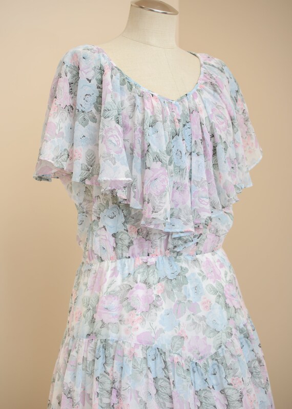 Sheer Floral Daydress | 1970s 80s Coco of California … - Gem