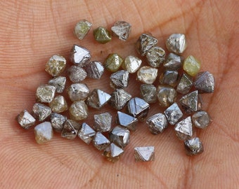 Cristal de diamante en bruto marrón de 4-5 mm, diamante crudo, diamante sin cortar, diamante suelto, octaedro de diamante para joyería (opciones de 1 ct a 5 ct)