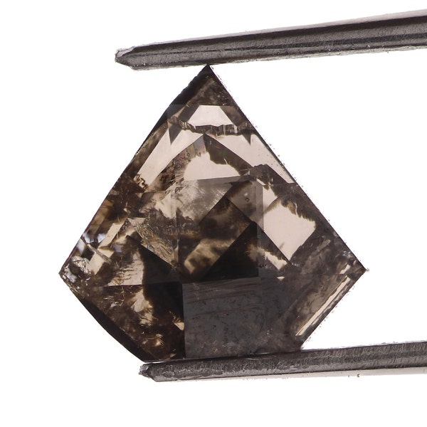 1.70 Ct, 7.85x7.72x3.18 MM, Natural Loose Diamond Champagne Color pentagon Shape Rose Cut Faceted Diamond For Ring
