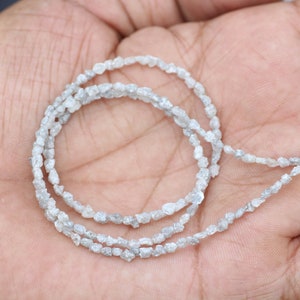 18 carat natural White rough uncut loose diamond beads strand/chain for making bracelet/chain/leg wear 100% earth mined origin africa