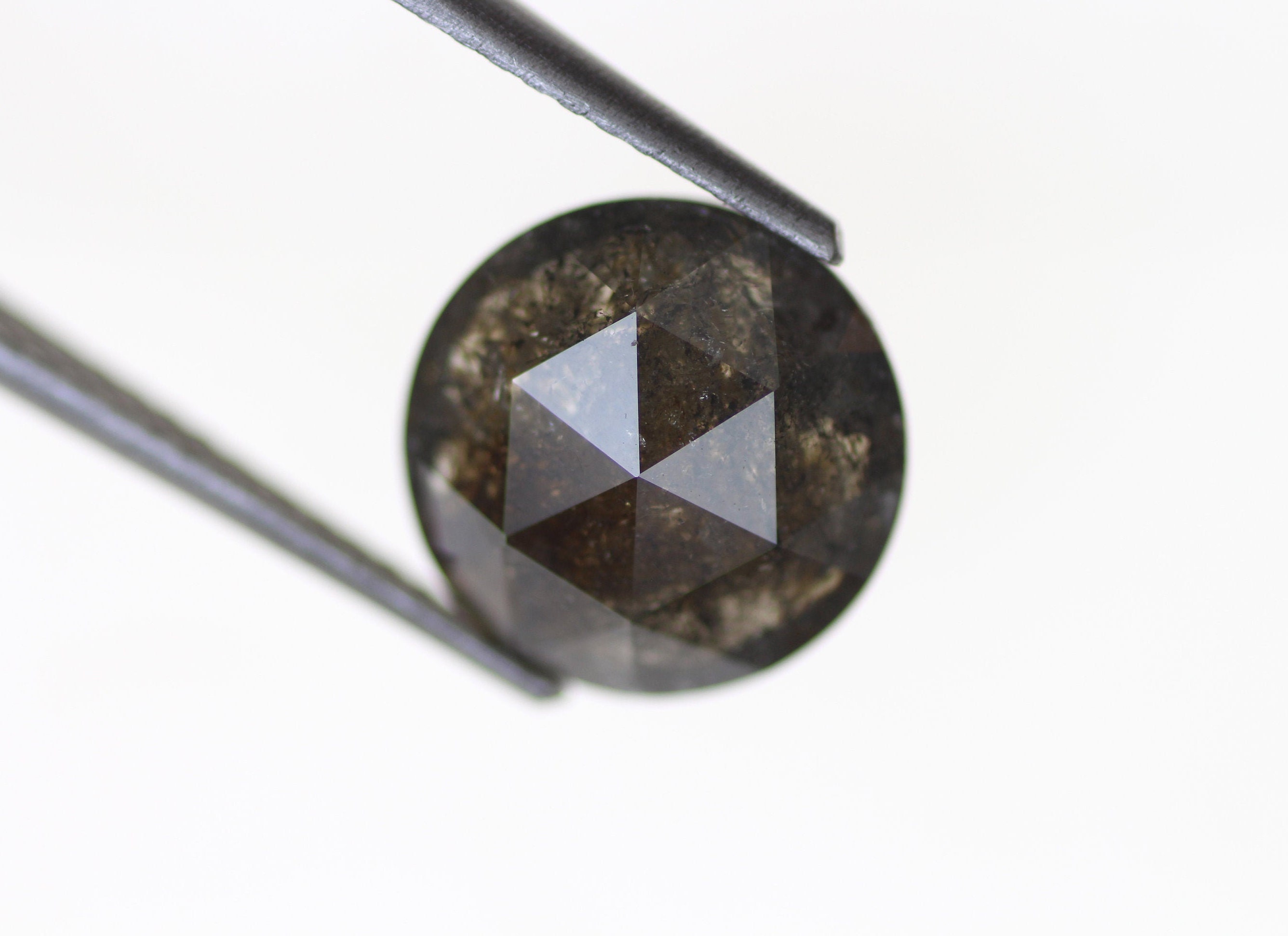 3.30 CT Round Rose Cut Salt and Pepper Diamond for Engagement Etsy UK