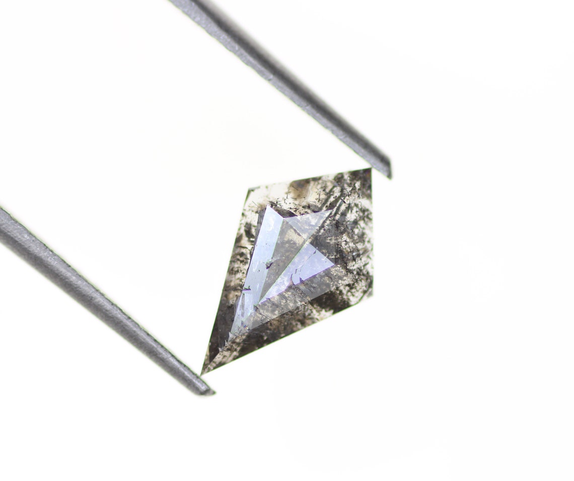 0.59 CT Salt and Pepper Kite Shape Diamond Natural Loose Best Etsy