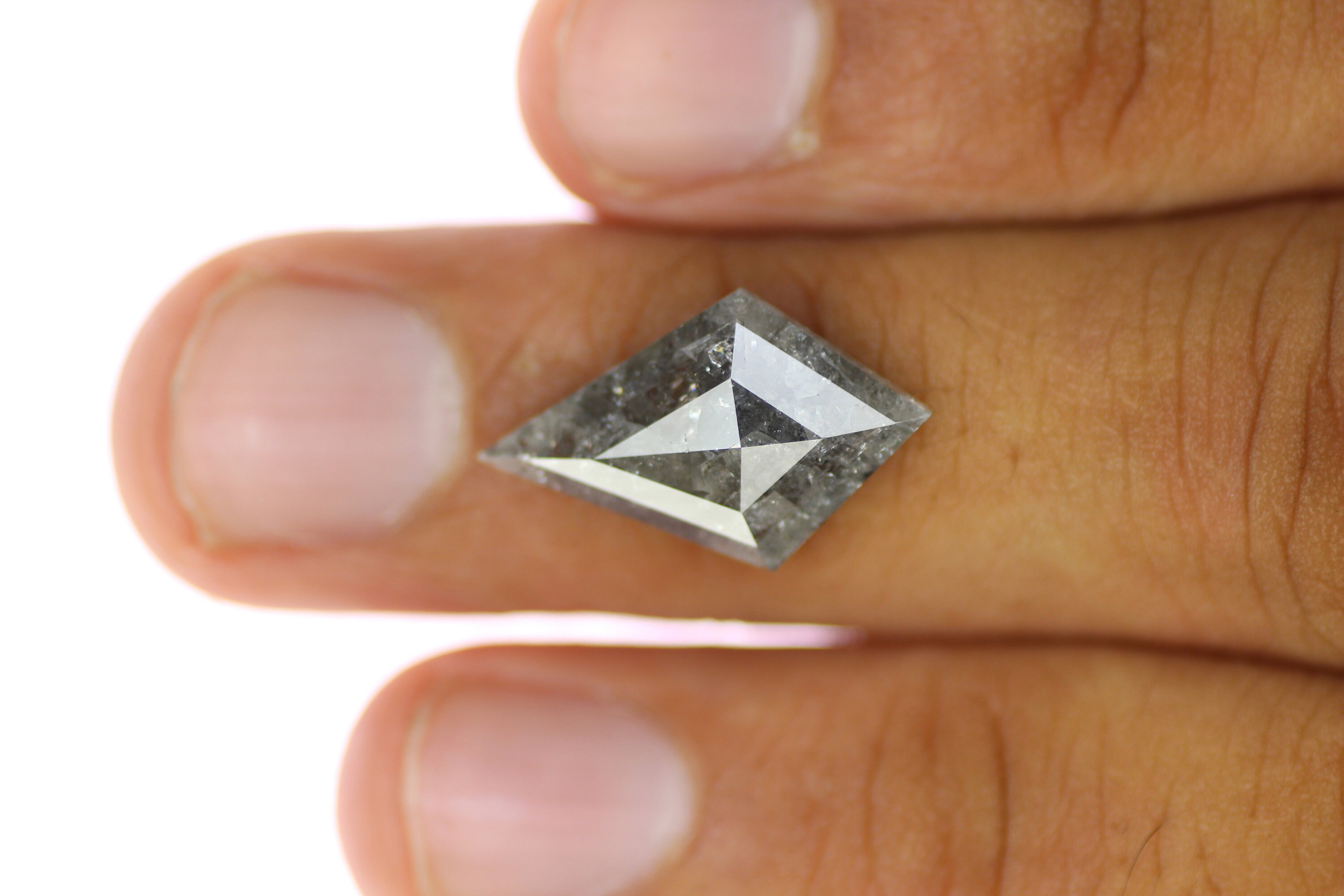 5.68 CT Salt and Pepper Kite Shape Diamond Natural Loose Best Etsy UK