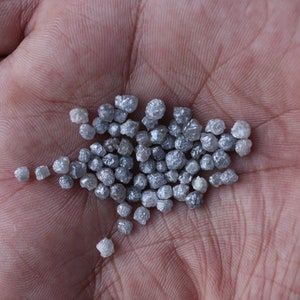 3-4 mm Sparkling Grey Rough Diamond, Grey Raw Diamond, Uncut Diamond, Grey Diamond, Loose Diamonds For Jewelry