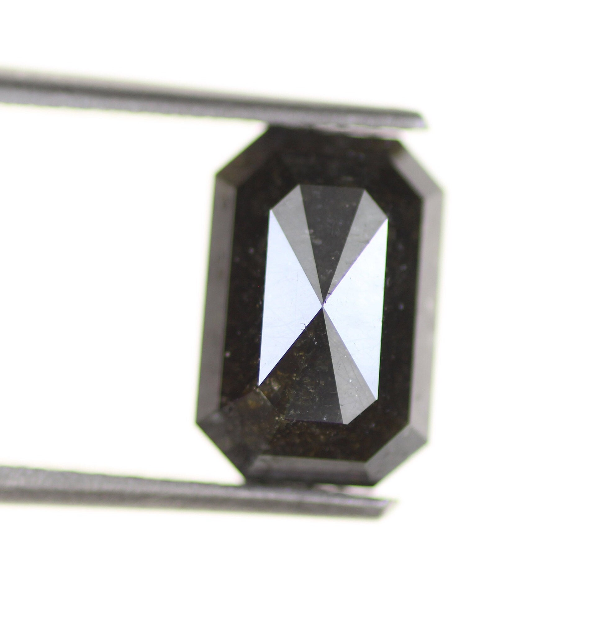 2.45 CtNatural Loose Black DiamondEmerald Cut Diamond Black Etsy