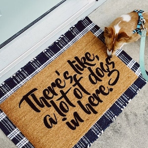 Greetings dog doormat top