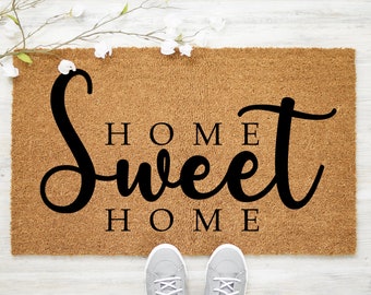 Home Sweet Home Doormat, Welcome Mat, Large Doormat, Housewarming Gift, Newlywed Gift, Front Door Mat, Front Porch Doormat  - Item 760