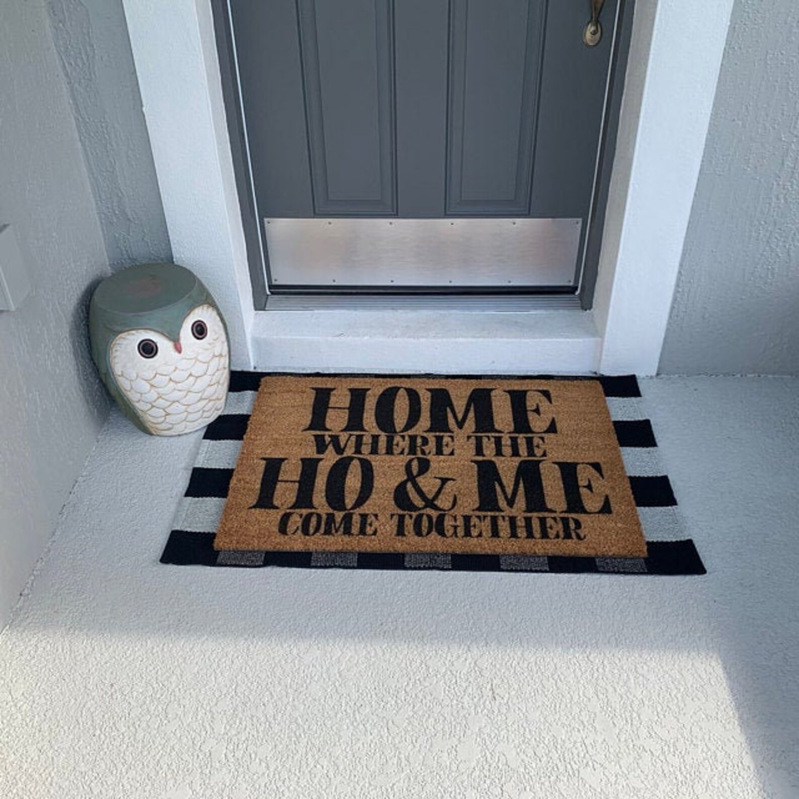 Ho and Me Doormat Home Where the Ho and Me Come Together Etsy