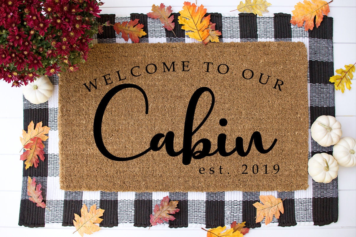 to Our Cabin Doormat to the Cabin Cabin Etsy