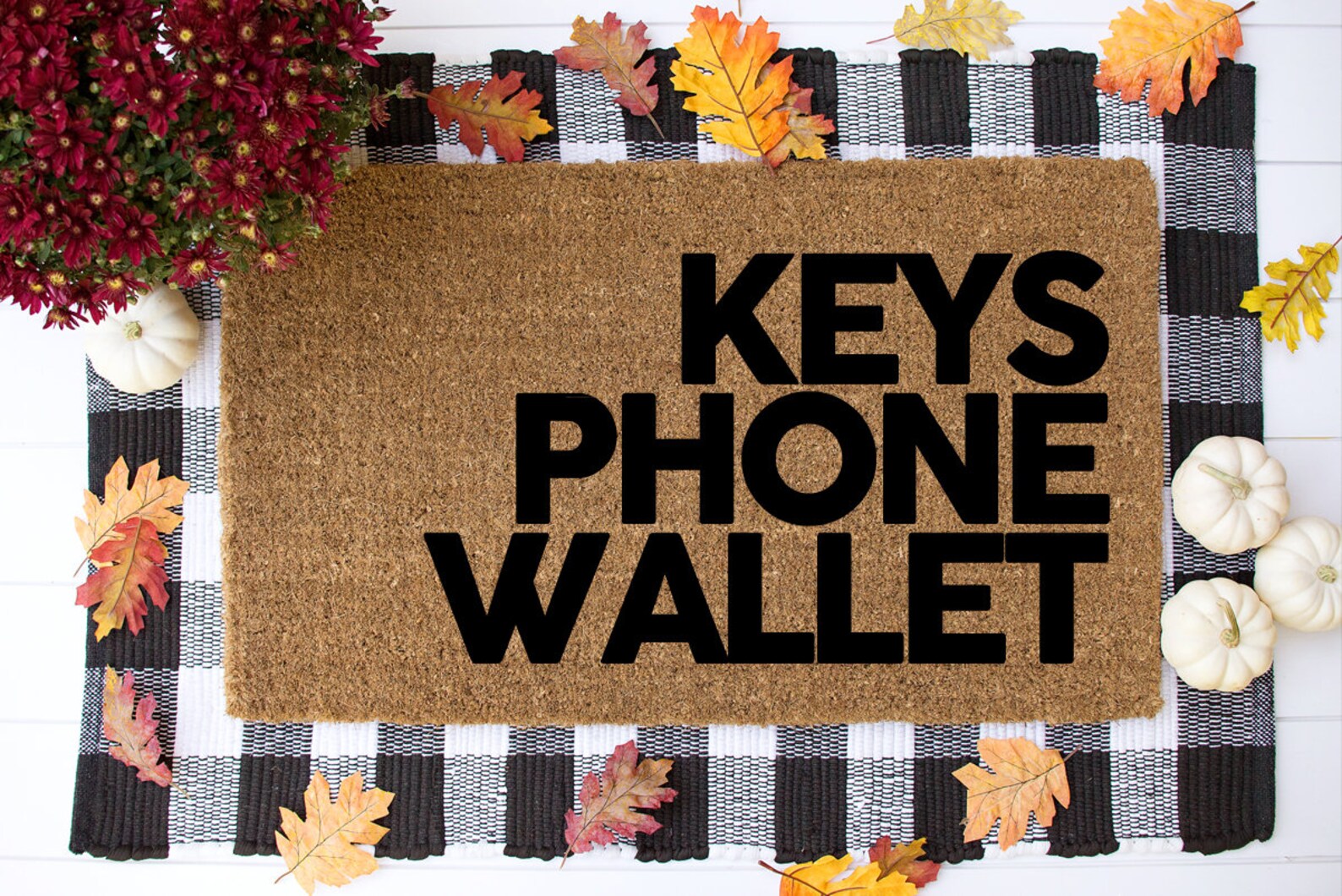 Keys Phone Wallet Doormat Keys Phone Wallet Mat Etsy