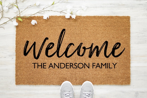 Welcome Doormat, Family Name Doormat, Custom Name Doormat, Family Name Welcome Mat, Personalized Doormat, Welcome Door Mat, Coir - Item 701